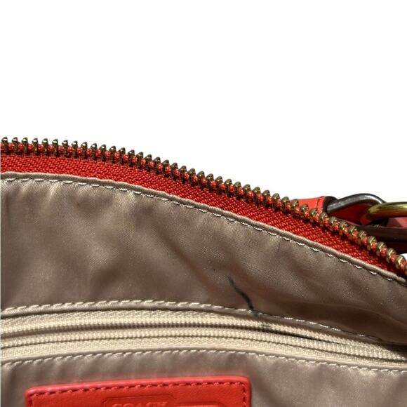 Coach Park Orange Leather Shoulder Bag - Picture 8 of 13